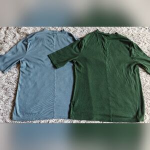 Set of 2 A New Day Turtle Neck 1/4 Sleeve Tees Women's Size Large